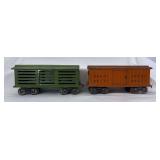 Prewar Lionel Standard Gauge 113 CM&StP box car and 114 stock car