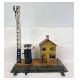 Prewar Gebruder Bing Werks Spur 1/Gauge One semaphore bell signal building on single base