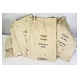 Seven heavy cloth U.S. Mint Cents coin bags pennies, nickels, quarters