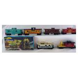 Group of seven HO Scale caboose, one in original box WC, ATSF, PRR, C&O, NYC..