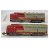 Postwar Marx O Gauge Santa Fe No. 21 diesel locomotive A units