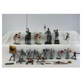 Elastolin plastic knights and horses and more 12cm tall