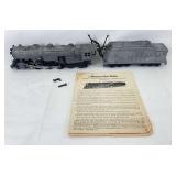 Prewar American Flyer A.C. Gilbert HO Gauge kit built 4-6-4 Hudson steam locomotive and tender, unpainted w/instructions