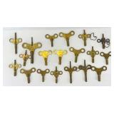 Large group of nineteen watch clock work toy train lock windup brass key Vigor Popular Progress