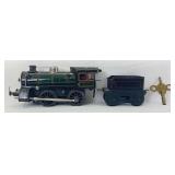 Prewar K.B.N. Karl Bub O Gauge clockwork key wind 0-4-0 O-35 steam locomotive and tender