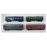 Group of four Fleischmann O Gauge passenger cars DSG, CIWL and others