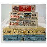Group of five Plasticville O/S Gauge kits; TA-1, BA-7, 1954, 1852 and 1919 in original boxes