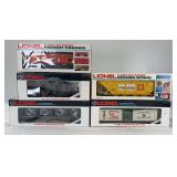 Modern Lionel O Gauge 6438, 16318, 6107, 16225, 16805 freight in original boxes