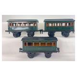Three prewar Marklin Spur 1/Gauge One 18721 coach passenger cars