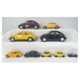 Group of eight Volkswagen Beetles: Road Legends, Tonka, Franklin Mint, Tootsietoy, CKO