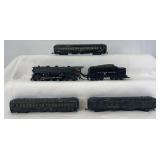 Prewar American Flyer HO Gauge 1941 Hotshot passenger set 104, 5318 4-6-4 Hudson, two 8302 coaches and 2764 New Haven baggage passenger cars