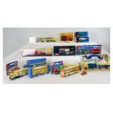 Group of Siku, Wiking, Maisto, Matchbox and other die-cast and plastic vehicles in package