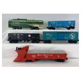 Modern Lionel and MTH O Gauge Great Northern freight cars, SFMR 1050 interurban street car