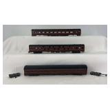 Group of three HO Scale Rivarossi Pennsylvania Pullman passenger cars, Chair/Coach, Morrow Brook, Hurron Rapids