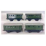 Group of four GFN Fleischmann O Gauge passenger cars three 402 one 403