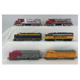 Group of HO Scale Life-Like and Bachmann diesel locomotive units, SF, UP, Chessie
