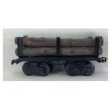 Prewar Joseph Kraus Fandor O Gauge stake side flat car w/chains and logs