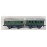 Group of two GFN Gebruder Fleischmann O Gauge passenger cars 400 2nd-3rd class 401 mail-baggage