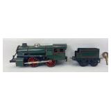 Prewar Karl Bub K.B.N. O Gauge clockwork key wind 0-4-0 steam locomotive and tender