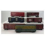 Modern Atlas O scale stock cars older kit built box cars, automobile cars, etc.