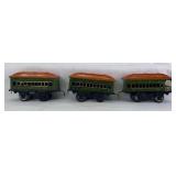 Prewar Marx O Gauge The Joy Line; two 357 coaches and 456 observation