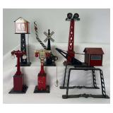 Marx O Gauge operating crossing gate, gantry crane, switch control tower, floodlight tower, More