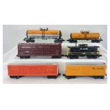 Group of loose MTH Rail King freight trains in D&RGW Rio Grande livery