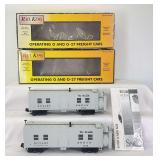 Two MTH Rail King O Gauge 30-2123 D&RG rotary snow plow in original boxes