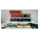 Postwar Lionel O Gauge 6461 in box, 6468 in box, 3356 w/, 3370, 3472 w/platform