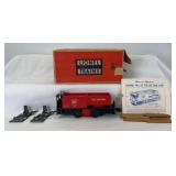 Postwar Lionel O Gauge No. 55 Tie-Jector Car in original box w/instruc., ties, 3360-125