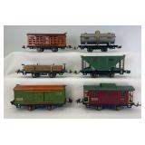 Prewar Lionel O Gauge 831, 803, 804, 805, 806, 807 brass trim 4-wheel freight trains