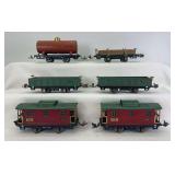 Prewar Lionel O Gauge 831, 902, 902, 804, 807, 807 4-wheel mix-trim freight trains