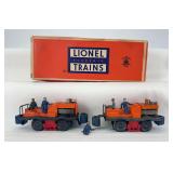 Postwar Lionel O Gauge; two No. 50 gang cars with one original box