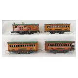 Prewar Winner Lines O Gauge 1030 electric locomotive, two 1011 Pullman coaches, 1019 observation passenger train