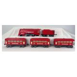 Prewar Lionel O Gauge Commodore Vanderbilt Red Comet passenger set 264E, 264T, 603, 603, 604