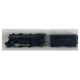 Prewar Lionel O Gauge No. 1655 2-4-2 steam locomotive and 6654W tender with whistle