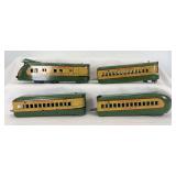 Marx O Gauge electric Union Pacific M-10000 US Mail RPO, two Coach, Coach Buffet observation streamlined diesel articulated passenger train