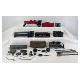 Marx O Gauge steam locomotive shells, tender shells, frames, 2-4-2 electric motor, parts for repair or restoration