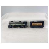 Marx O Gauge 3000 Canadian Pacific 2-4-2 streamlined steam locomotive and streamlined 3/16" scale 8-wheel tender