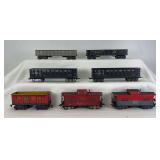 Marx O Gauge 3/16" scale 8-wheel freight trains; two 3552, two 44572, 554, 20102, 3556