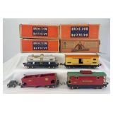 Prewar Lionel O Gauge 814 box, 815 oil, 816 red hopper, 817 caboose in original boxes
