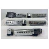 Prewar Lionel O Gauge Flying Yankee 616 streamlined diesel, three 617 coaches, 618 observation, three vestibules