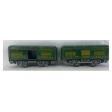 Two Joy Line O Gauge 1935 U.S.M. N.Y.C. RPO/Mail in green
