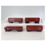 Marx O Gauge 339234 CP gondola, three boxcars redecorated in CPR livery