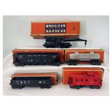 Postwar Lionel O Gauge No. 6452, 6436, 2460, 6465 and 6257 in original boxes