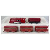 Marx O Gauge red Commodore Vanderbilt New York Central illuminated passenger train