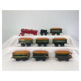 Joy Lines O Gauge steam loco, tender, five 557 coaches and two 458 observation cars