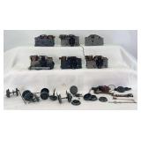 Marx O Gauge electric motors and parts for locomotives, side rods, gears, drive wheels, etc. for repairs or restorations