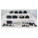 Marx O Gauge electric motors and parts for locomotives, side rods, gears, drive wheels, etc. for repairs or restorations