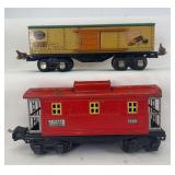 Prewar Lionel O Gauge 1679 Baby Ruth boxcar and 2657 caboose